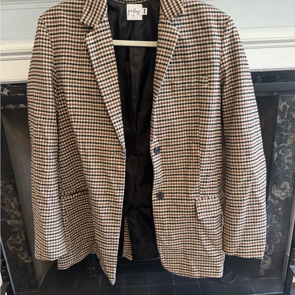 Princess Polly Brown and Black Checkered Blazer